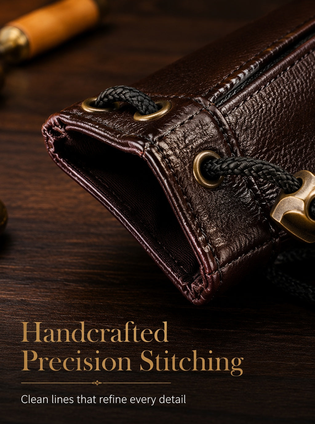 5pcs Waxed Leather Drawstring Pouch, Top-Grain Cowhide Snap Bag, Vintage Coin Jewelry Organizer, EDC Travel Storage