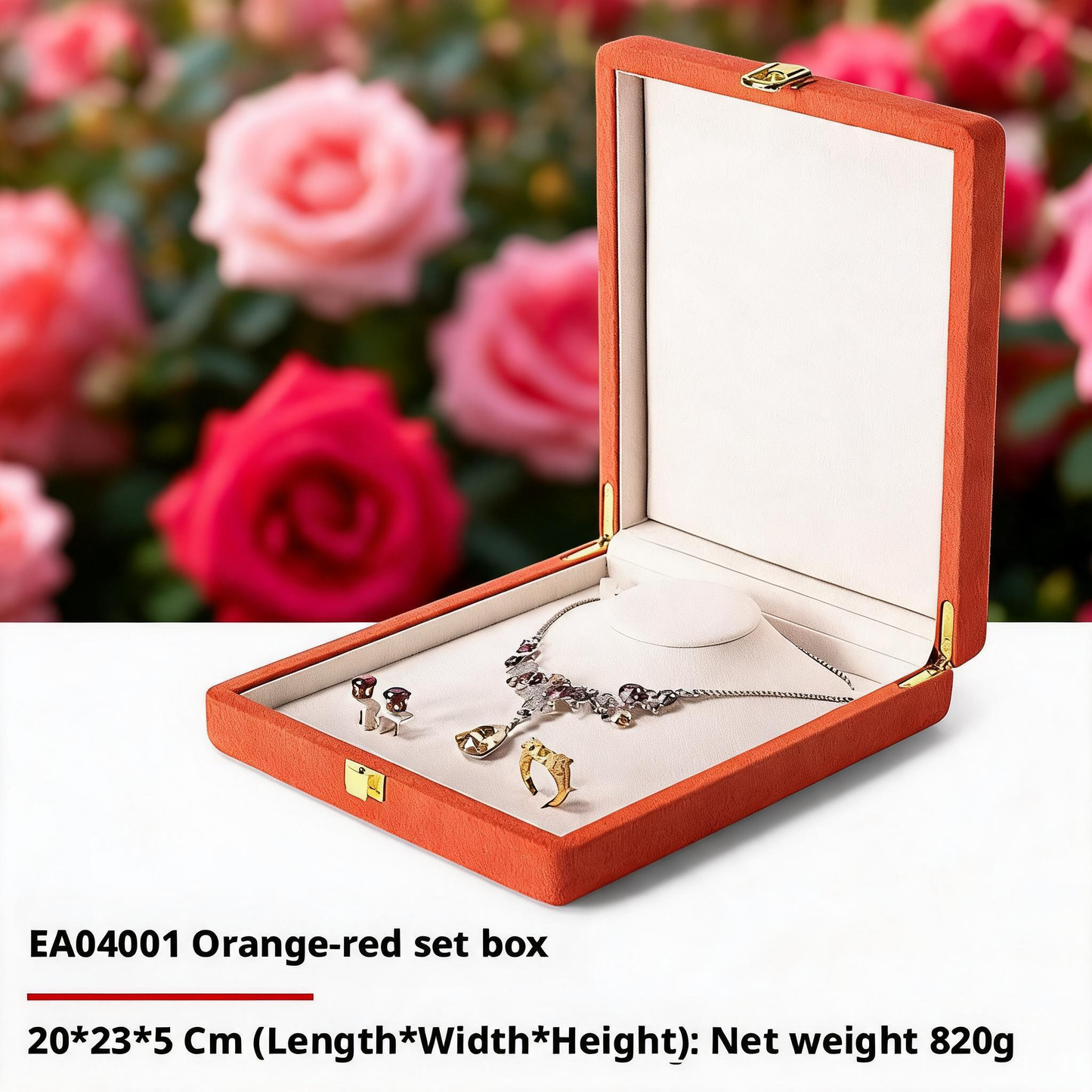 Wooden Double Door Jewelry Box, Large Capacity Storage Organizer for Earrings Bracelets