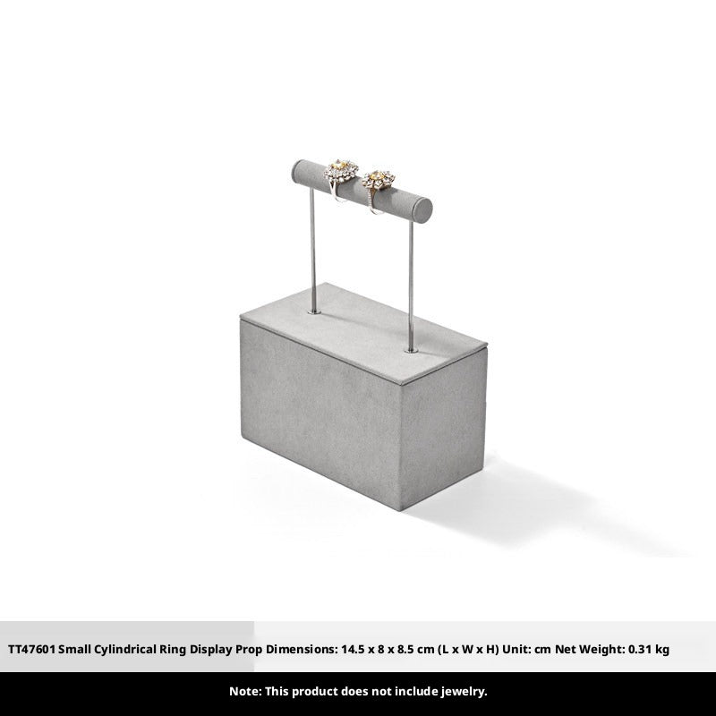Gray Suede Jewelry Display Stand Set with Metal Arms for Vendors