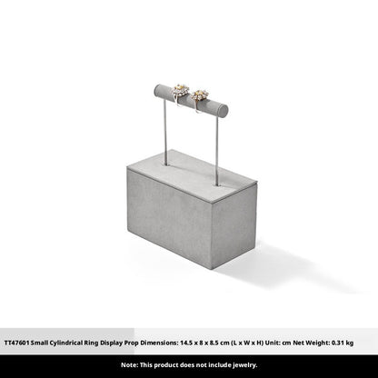 Gray Suede Jewelry Display Stand Set with Metal Arms for Vendors