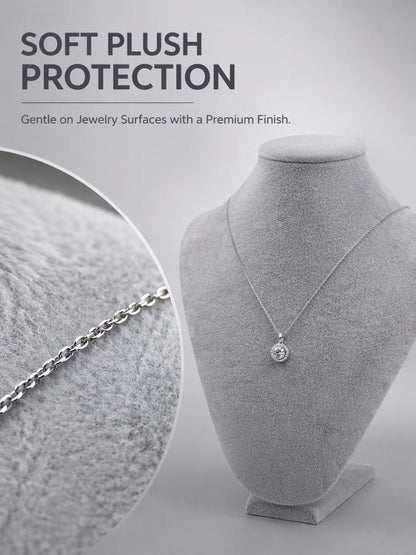Velvet Necklace Display Bust, Tabletop Jewelry Stand for Pearls, Black Gray Set