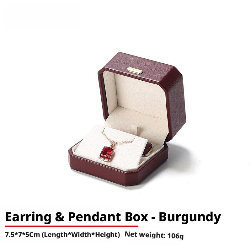 PU Leather Ring Box | Golden Velvet Interior for Engagement