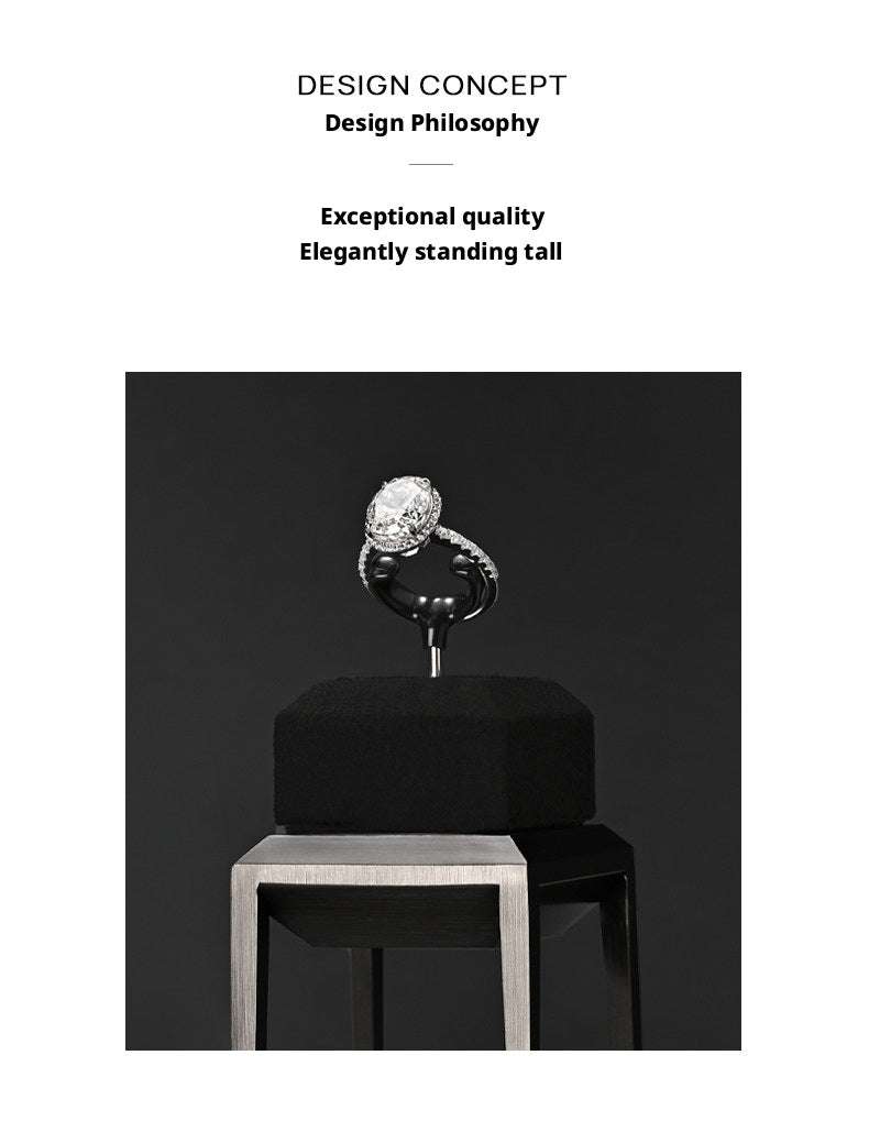 Black Metal Jewelry Display Stand Set with Watch and Necklace Holders