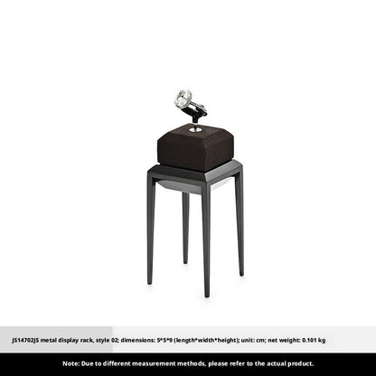 Black Metal Jewelry Display Stand Set with Watch and Necklace Holders