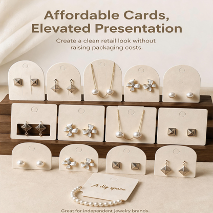 500pcs Eco Matte Jewelry Display Cards, Plant Fiber Paper, Custom Logo Packaging