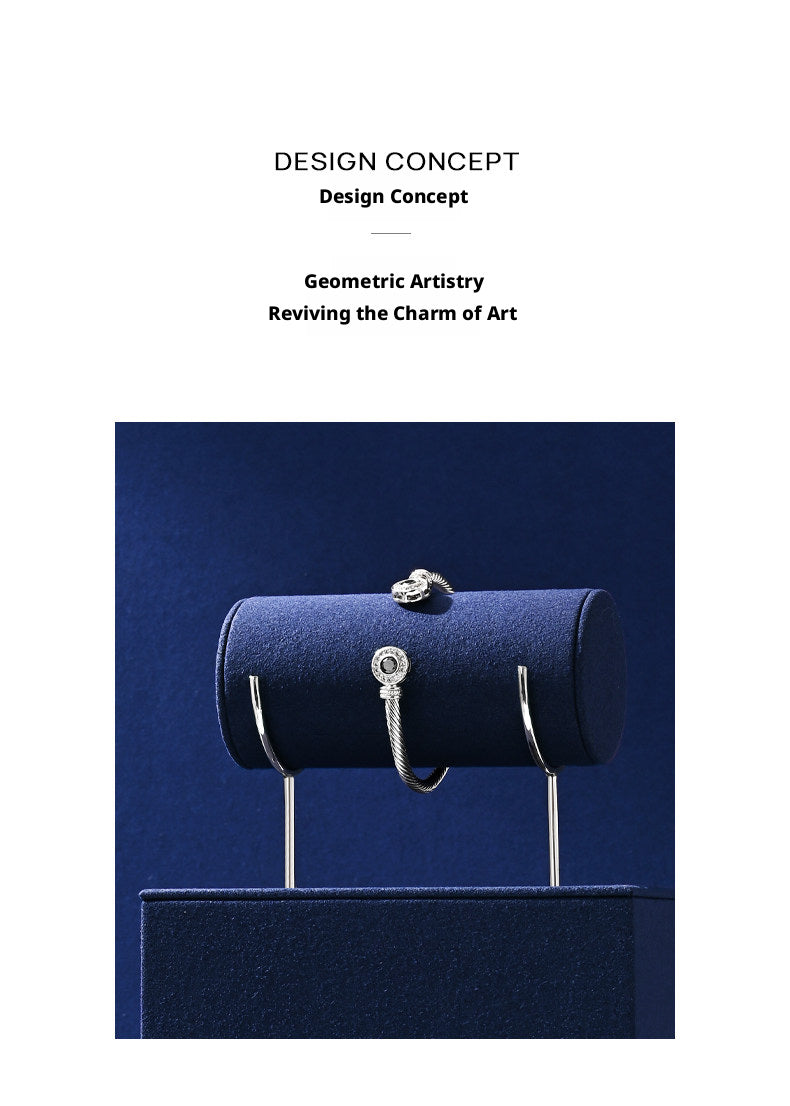 Navy Blue Velvet Jewelry Display Set with Metal Stands for Vendors