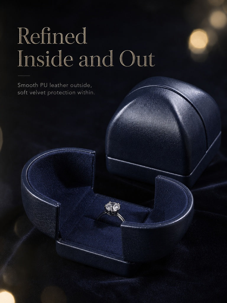 5pcs Navy Velvet Engagement Ring Box, Double Slot Proposal Case, Unique Double-Wing Jewelry Holder