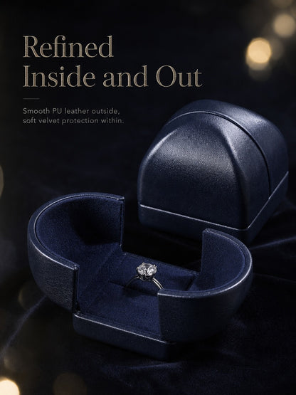 5pcs Navy Velvet Engagement Ring Box, Double Slot Proposal Case, Unique Double-Wing Jewelry Holder