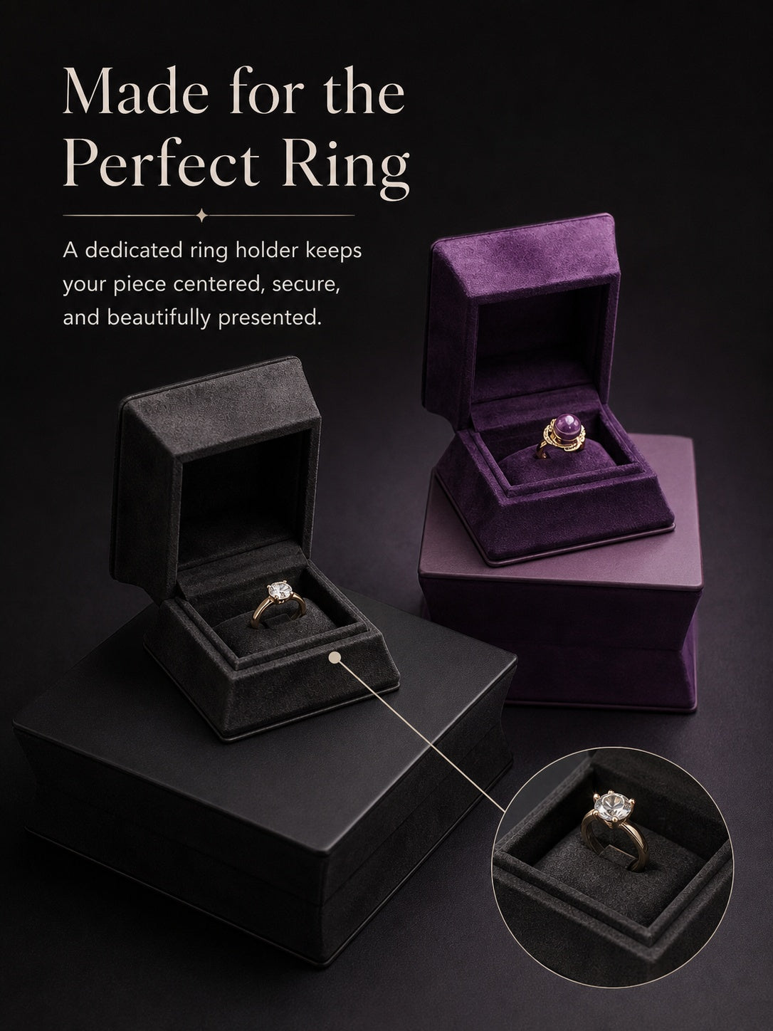 5PCS Velvet Jewelry Box, Suede Gift Packaging Case for Rings Earrings Necklaces