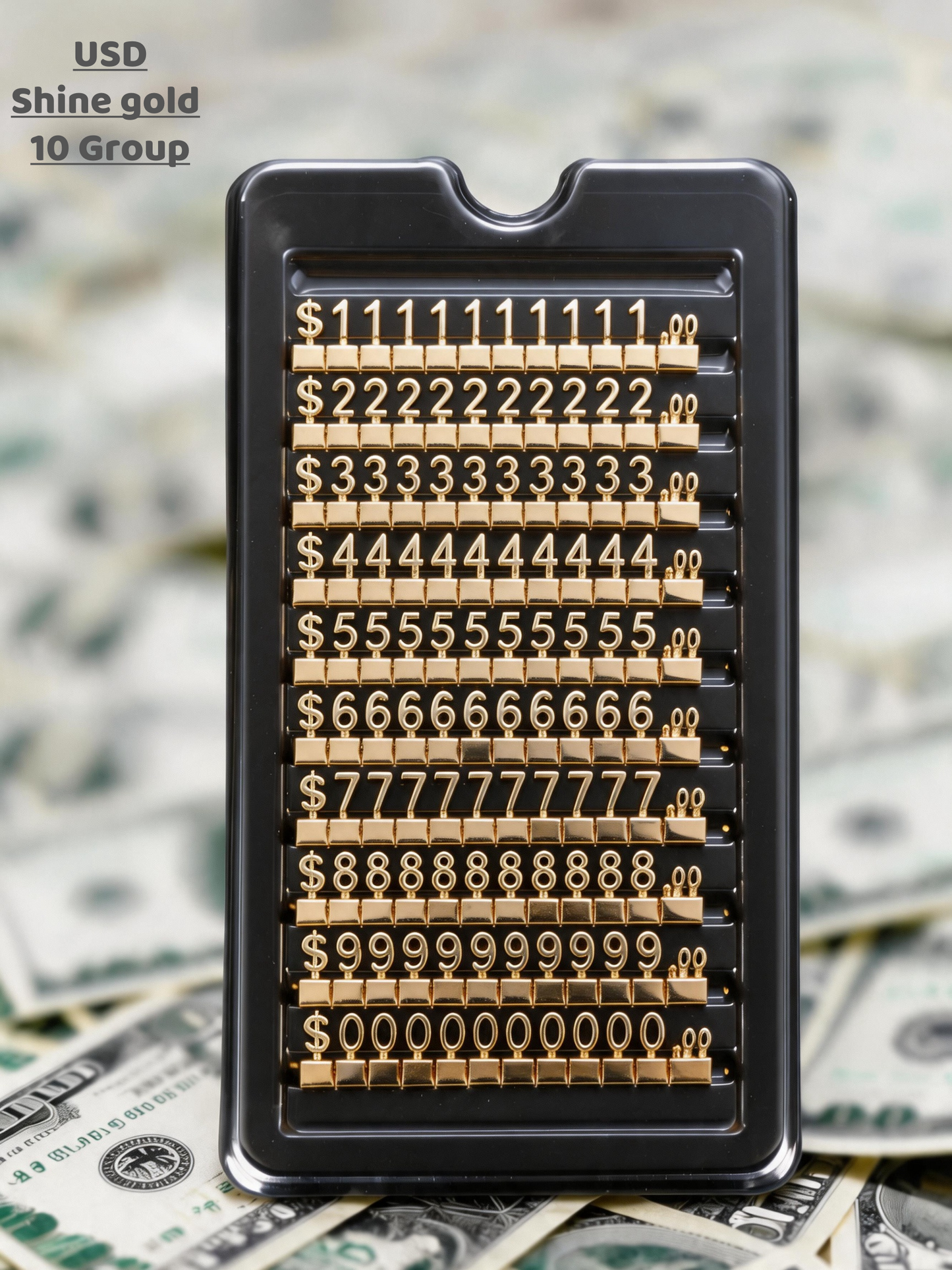 Modular Metal Price Display Numbers, Jewelry Shop Signs (USD, GBP,EURO)
