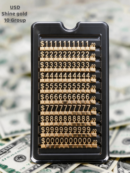 Modular Metal Price Display Numbers, Jewelry Shop Signs (USD, GBP,EURO)