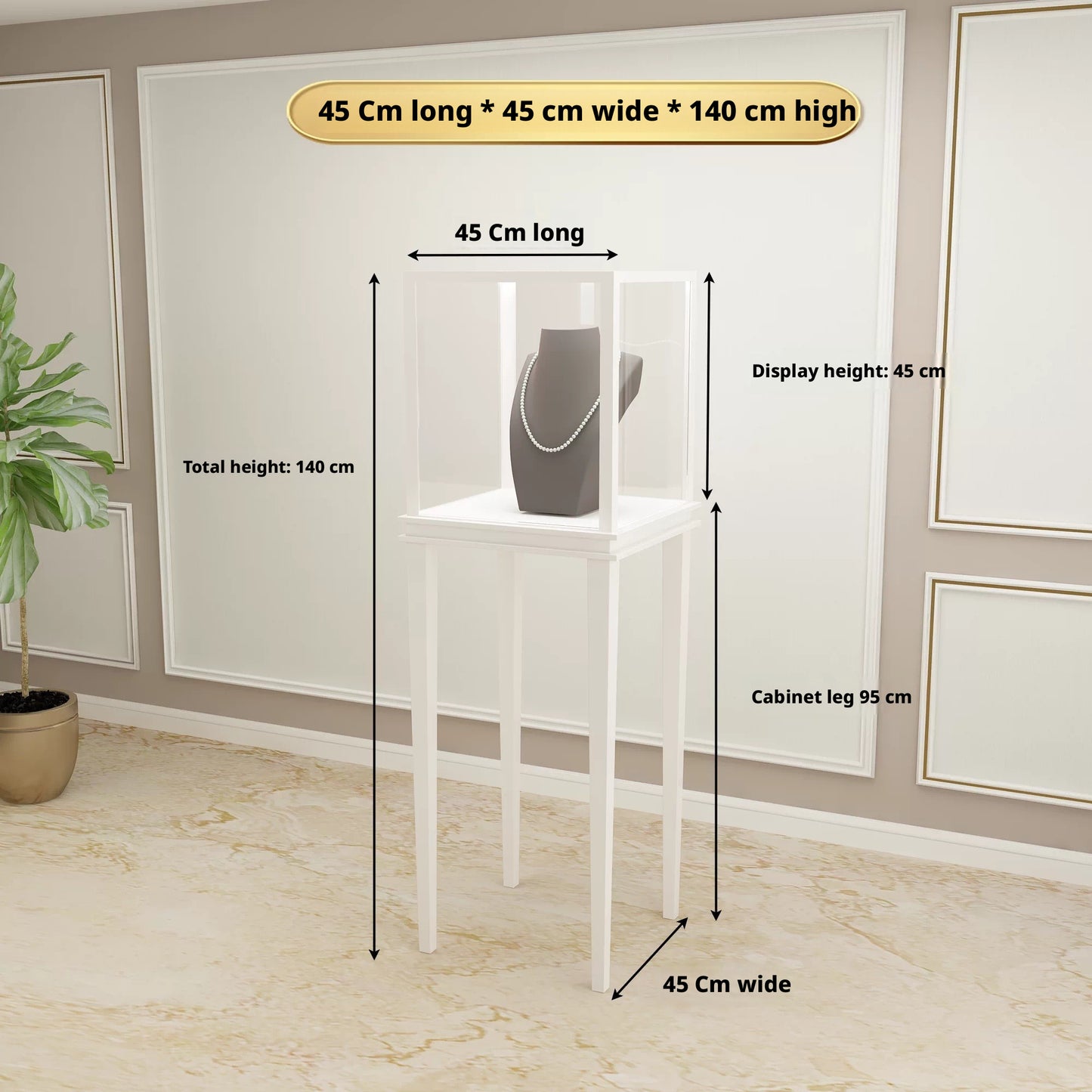 Lockable Display Case for Jewelry Store Glass Top Showcase
