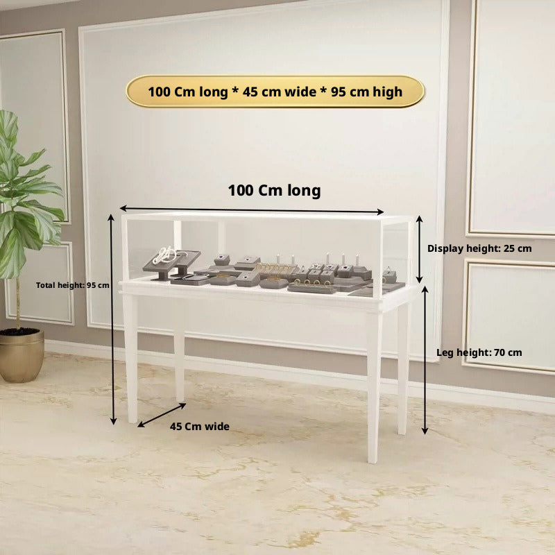 Glass Countertop Display Case for Jewelry Store Metal Showcase metal with paint Jewelry cabinet