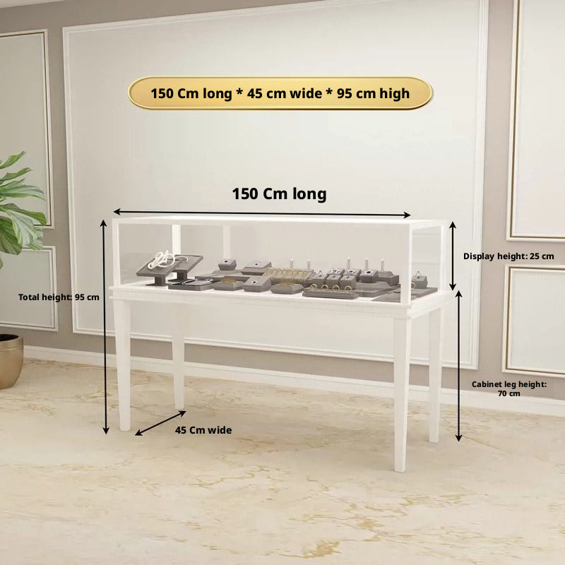 Glass Countertop Display Case for Jewelry Store Metal Showcase metal with paint Jewelry cabinet