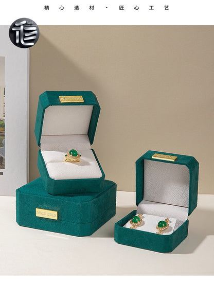 Christmas Jewelry Gift Box – Festive Velvet Ring & Necklace Box, Holiday Present for Her