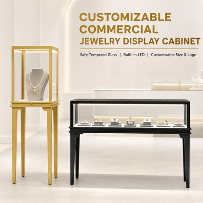 Glass Countertop Display Case for Jewelry Store Metal Showcase metal with paint Jewelry cabinet