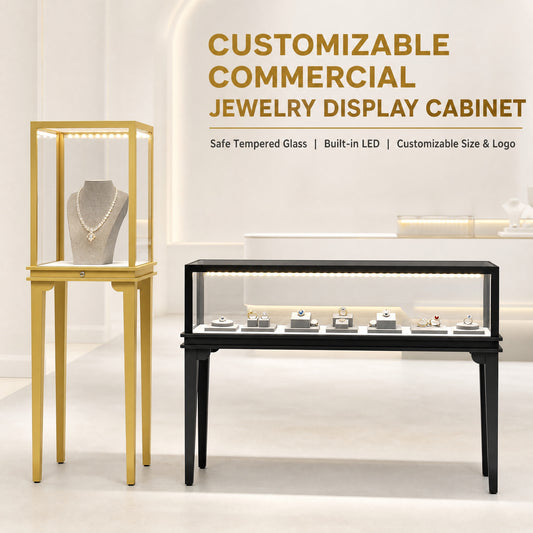 Glass Countertop Display Case for Jewelry Store Metal Showcase metal with paint Jewelry cabinet