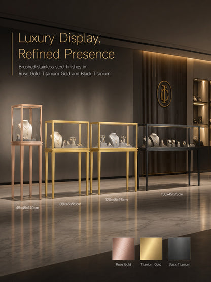 Minimalist Countertop Jewelry Display - Stainless Steel Showcase Stand for Boutiques Jewelry cabinet