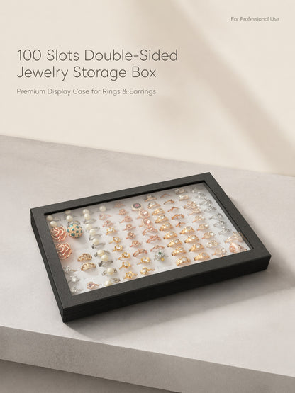 100 Ring Storage Box Paper Jewelry Organizer Display Case Bulk Container Holder