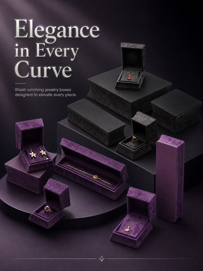 5PCS Velvet Jewelry Box, Suede Gift Packaging Case for Rings Earrings Necklaces