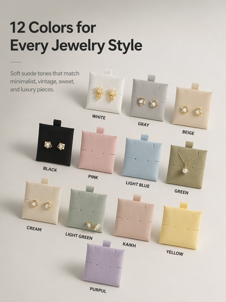 50pcs Soft Suede Pad with Custom Logo, Jewelry Storage Bags, Anti-Scratch Gift Packaging