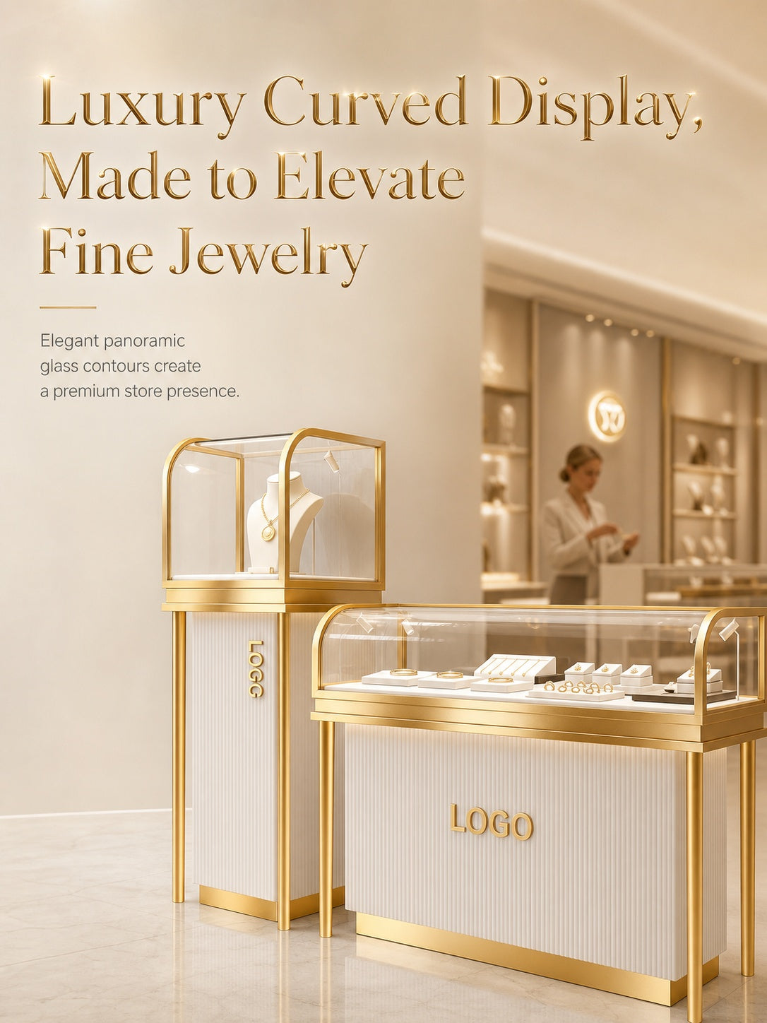 Stainless Steel Electroplated Jewelry Display Stand - Countertop Showcase Rack for Retail Stores Jewelry cabinet