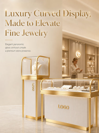 Stainless Steel Electroplated Jewelry Display Stand - Countertop Showcase Rack for Retail Stores Jewelry cabinet
