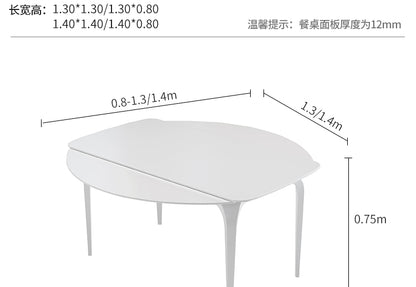 Cream wind light luxury rock table combination of modern simple retractable round folding home rectangular dining table and chair