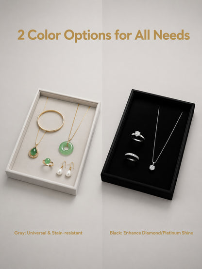 Velvet Jewelry Display Tray for Necklaces, Ring Showcase Organizer, Countertop Holder