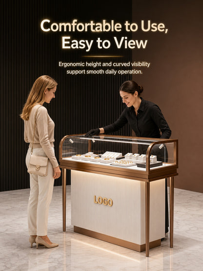 Stainless Steel Electroplated Jewelry Display Stand - Countertop Showcase Rack for Retail Stores Jewelry cabinet