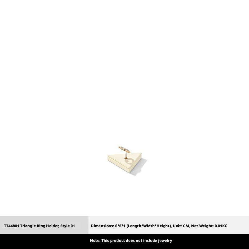 Beige Suede Ring Display Stand with Multi-Level Steps for Vendors