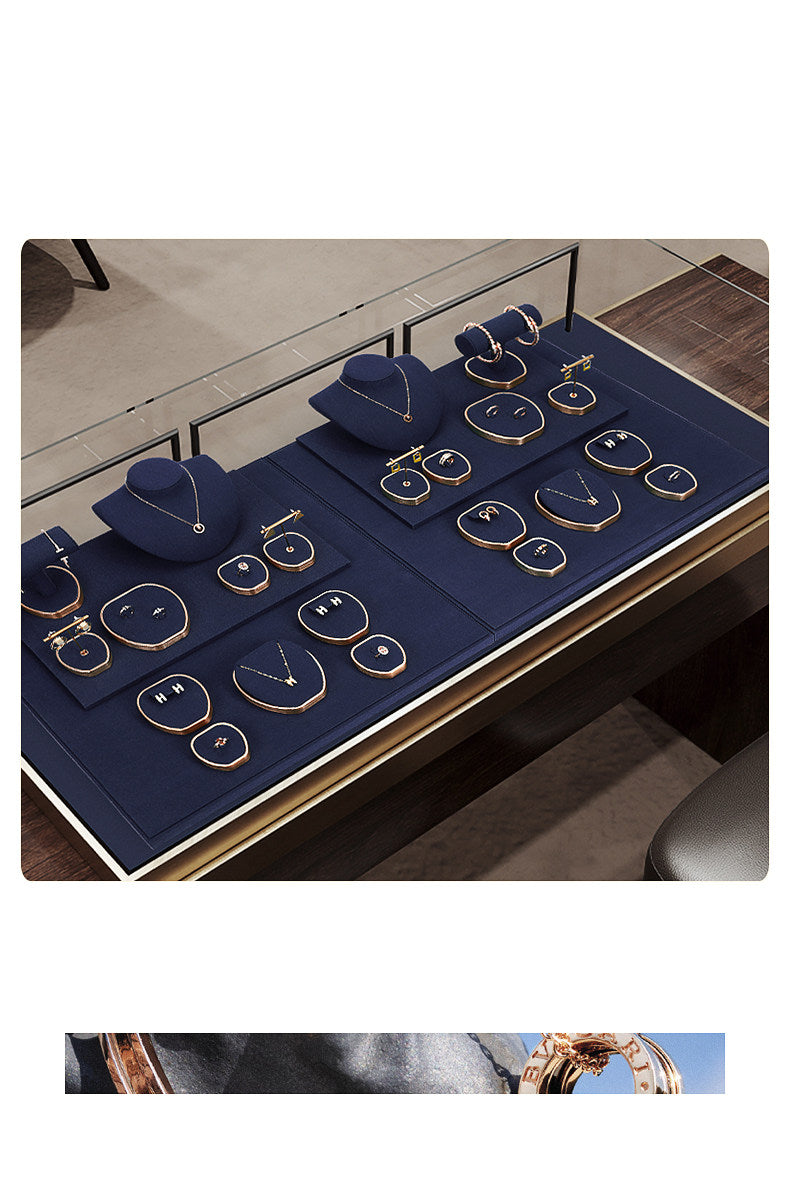 Metal Jewelry Display Stand - 2 Tier Iron Riser for Showcase
