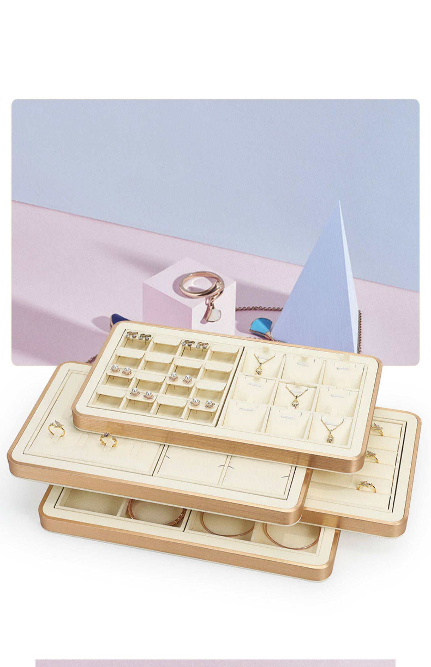 Minimalist Gold Metal Riser - Geometric Display for Shop