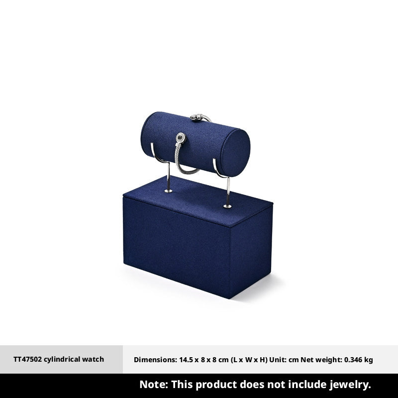 Navy Blue Velvet Jewelry Display Set with Metal Stands for Vendors