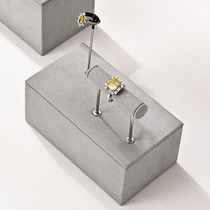 Gray Suede Jewelry Display Stand Set with Metal Arms for Vendors
