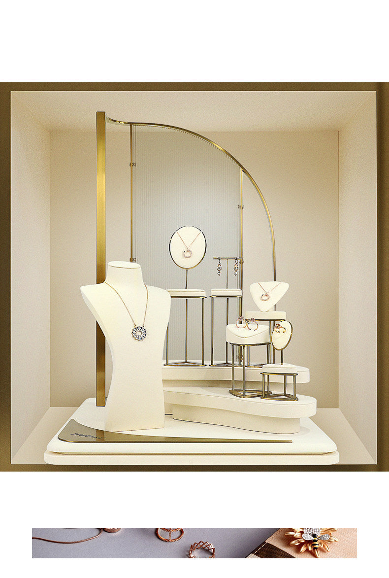 Minimalist Gold Metal Riser - Geometric Display for Shop