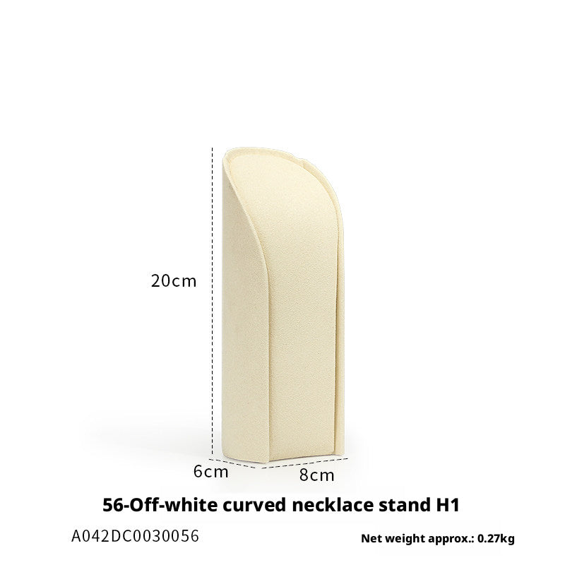 Beige Velvet Necklace Bust and Countertop Display Stands