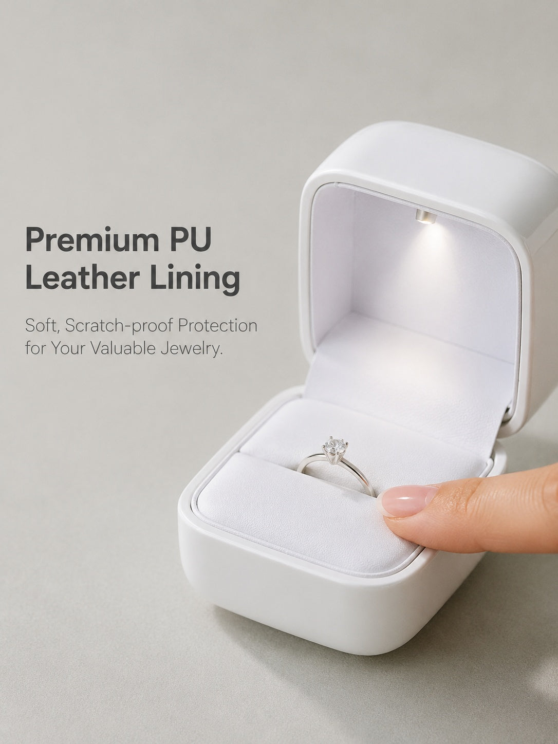 10PCS Jewelry Organizer Box with LED Light, Locking plastic Case for ring