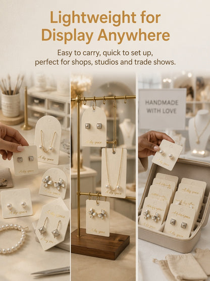 500pcs Eco Matte Jewelry Display Cards, Plant Fiber Paper, Custom Logo Packaging