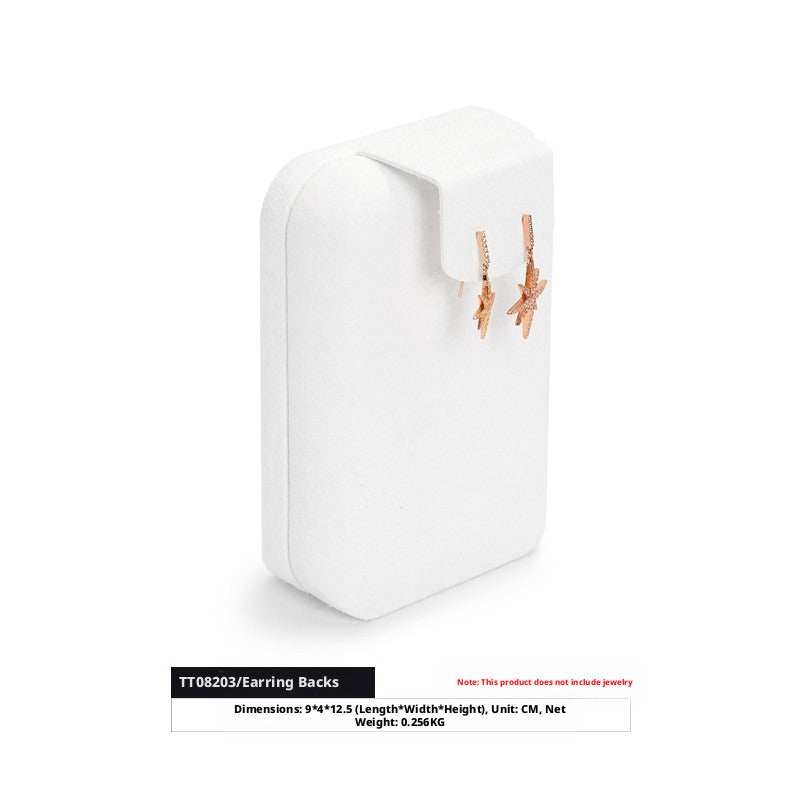 White Suede Jewelry Display Set with Necklace Stand and Ring Holders