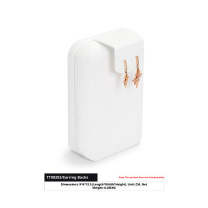 White Suede Jewelry Display Set with Necklace Stand and Ring Holders