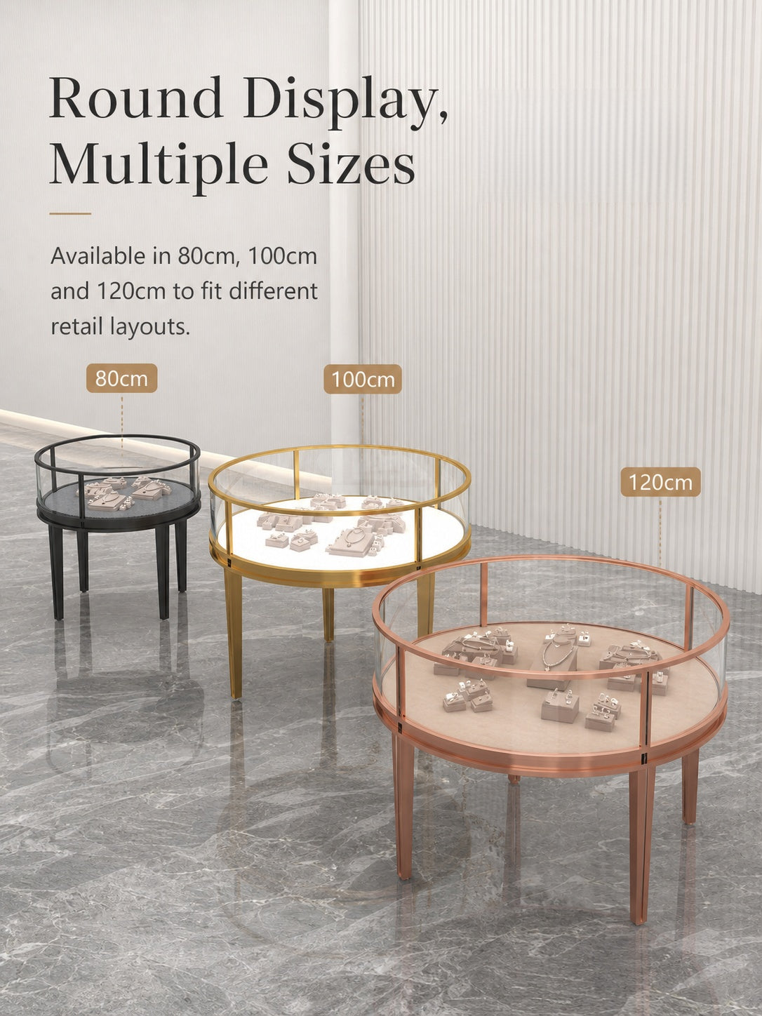 Stainless Steel Electroplated Jewelry Display Stand - Countertop Showcase Rack for Retail Stores Jewelry cabinet