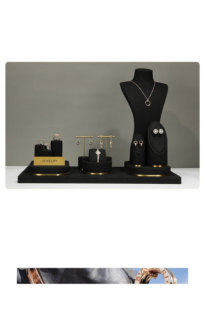 Metal Jewelry Display Stand - 2 Tier Iron Riser for Showcase