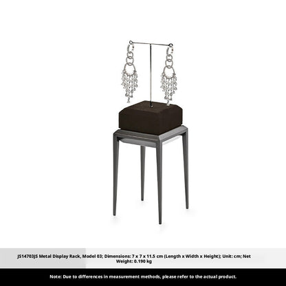 Black Metal Jewelry Display Stand Set with Watch and Necklace Holders