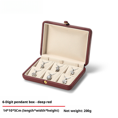 PU Leather Jewelry Box, Travel Ring Pendant Organizer, 8-Slot Snap Display Case Jewelry Supplies
