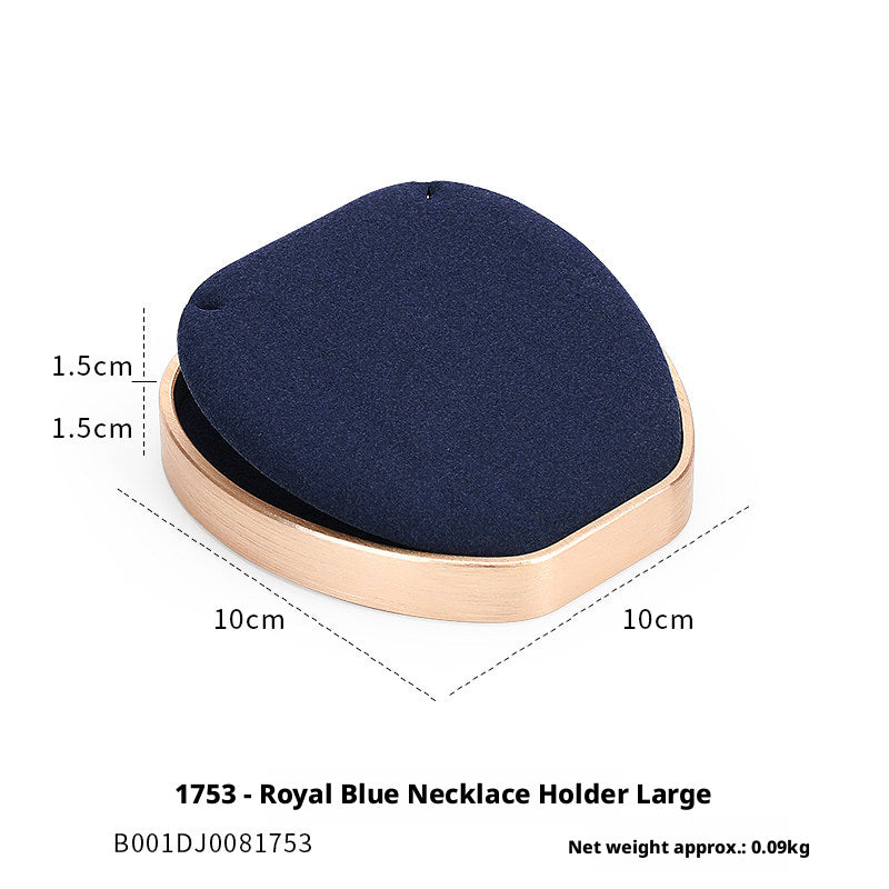 Luxury Suede Jewelry Display Set with Gold Metal Frame for Showcase
