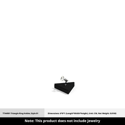Black Suede Ring Display Stand with Multi-Level Steps for Boutique