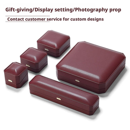 PU Leather Ring Box | Golden Velvet Interior for Engagement