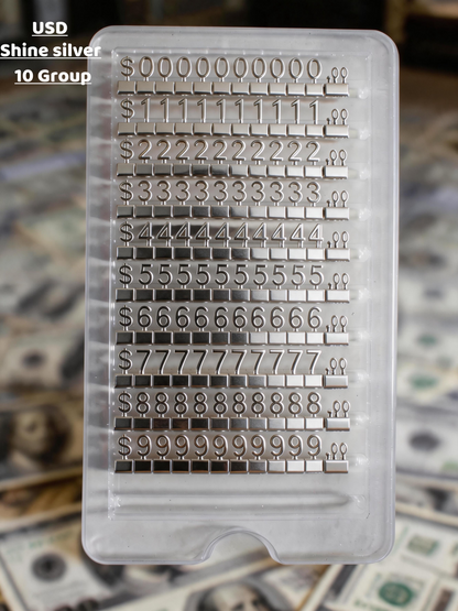 Modular Metal Price Display Numbers, Jewelry Shop Signs (USD, GBP,EURO)