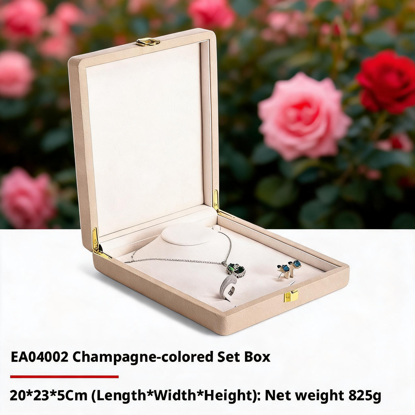 Wooden Double Door Jewelry Box, Large Capacity Storage Organizer for Earrings Bracelets